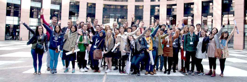 International students attending the Student World Forum in Strasbourg