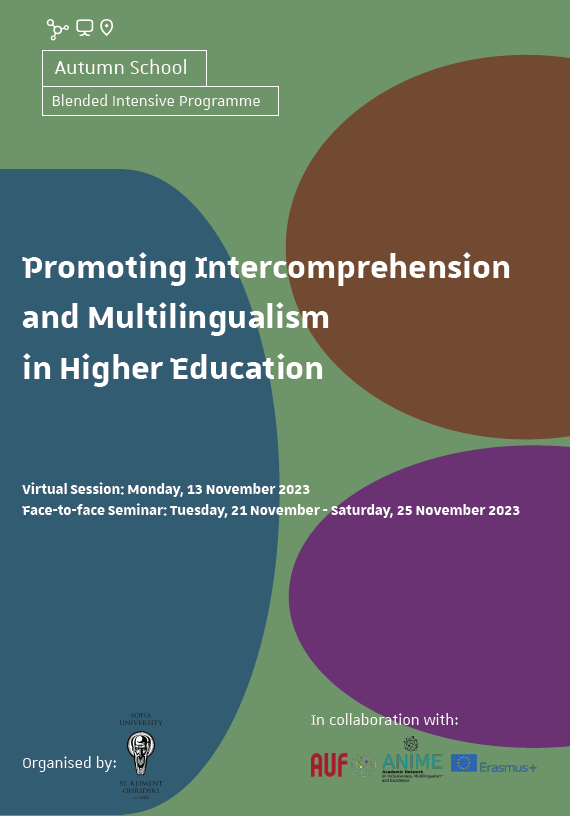 Affiche du programme intensif hybride Promoting Intercomprehension and Multilingualism in Higher Education