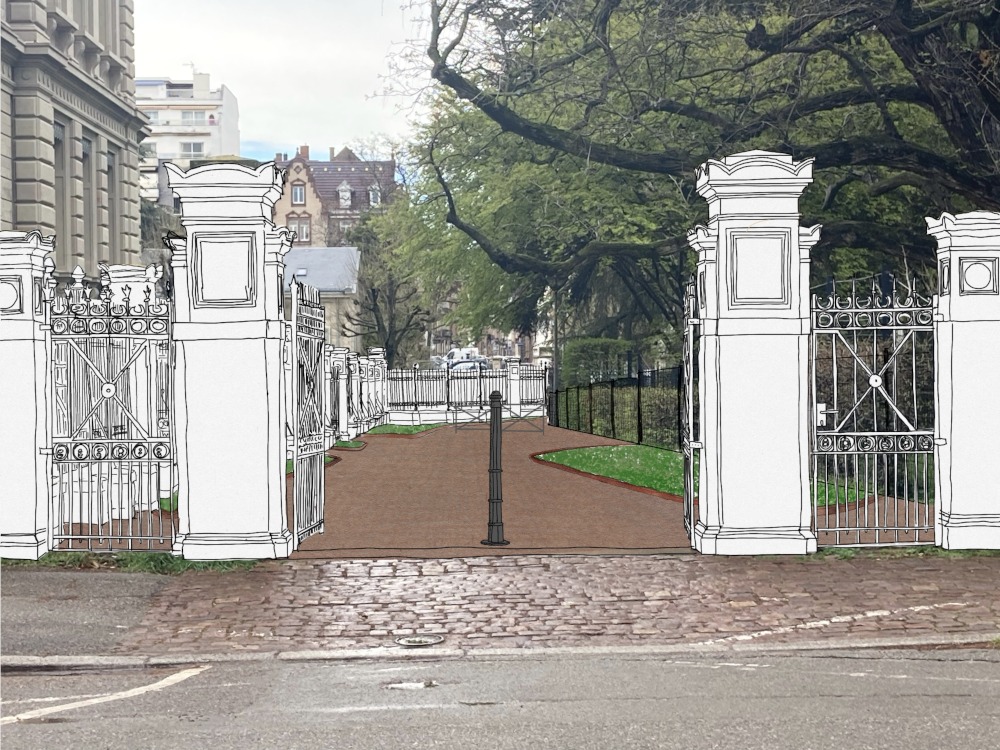 Préfiguration des modifications apportées à l'allée Anton-de-Bary à l'issue des travaux. 